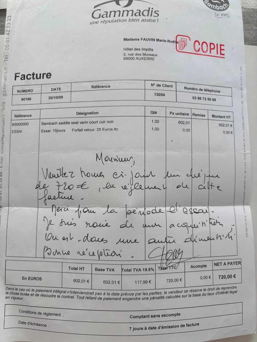 Avis client Bambach 8153